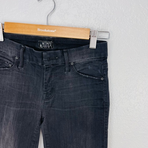 MOTHER The Looker Crop Nine Lives Black Denim Skinny Jeans Size 25 - Picture 6 of 9